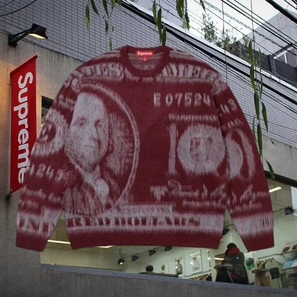 トップス Supreme money sweater burgundy Supreme | Sweaters | Supreme B Franklin Money Sweater